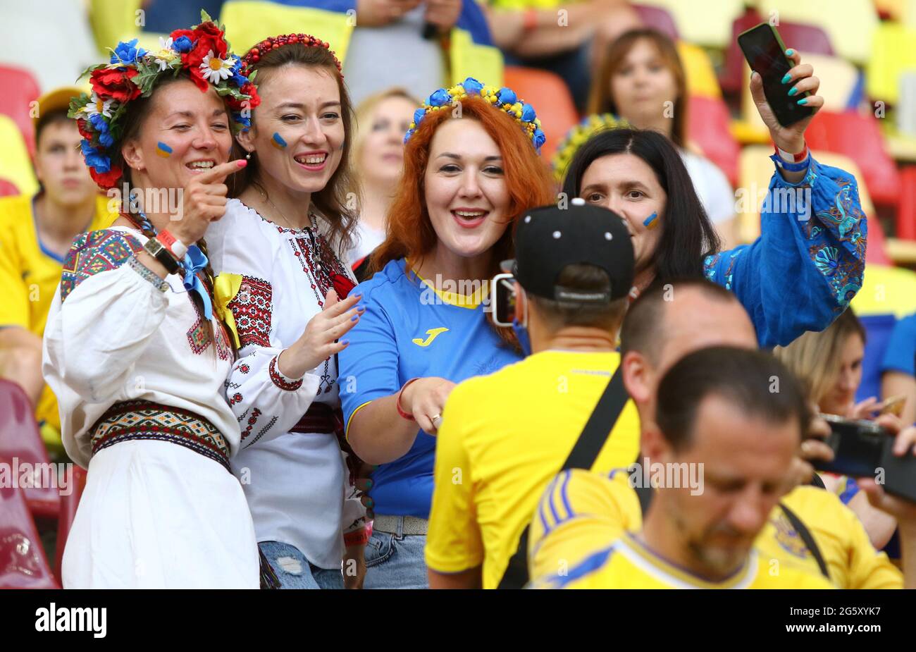 BUCHAREST, ROMANIA - JUNE 21, 2021: Ukrainian Football Fans Take ...