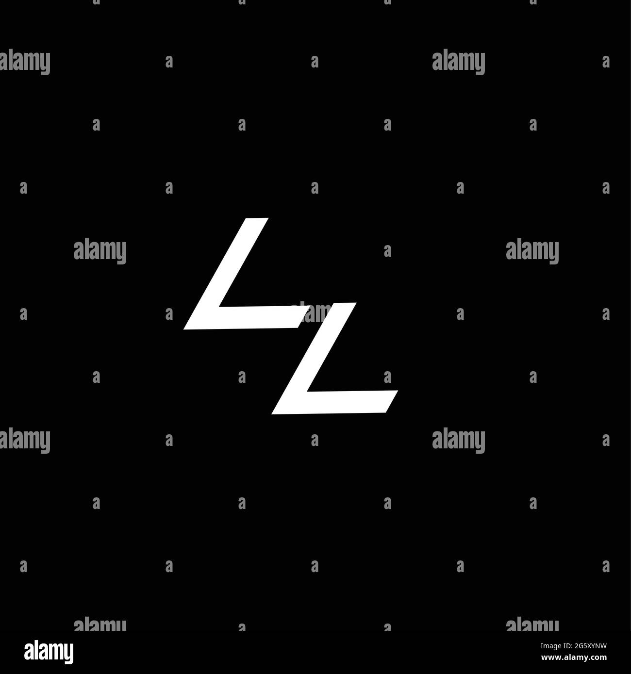 LL logo monogram with up to down style modern design template isolated ...