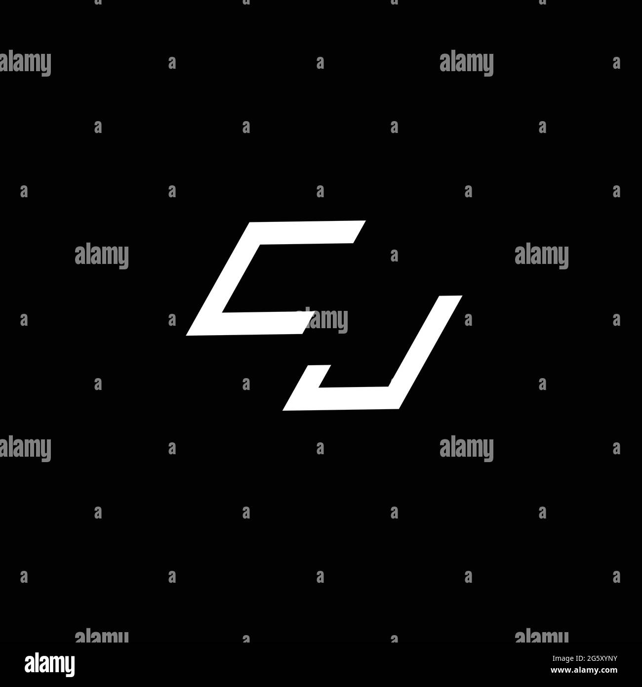 CJ logo monogram with up to down style modern design template isolated ...