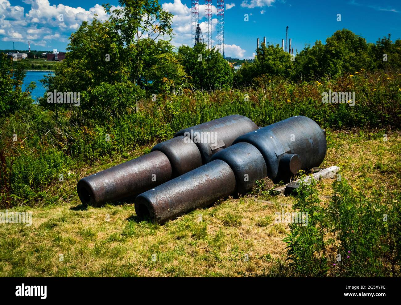 9-inch RML Guns on the ground Stock Photo