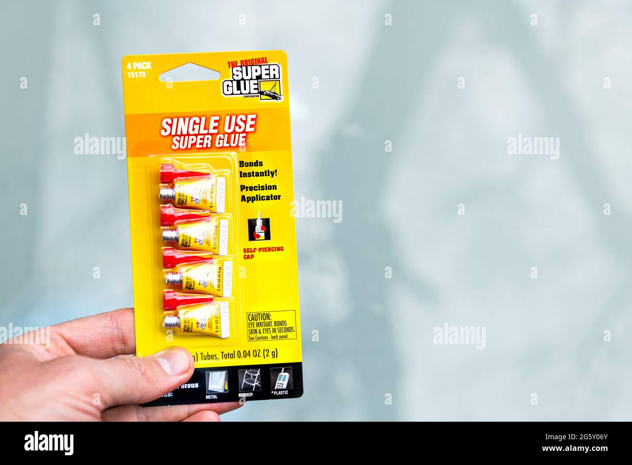 Nellysford, USA April 29, 2021 Hand holding packaged storebought