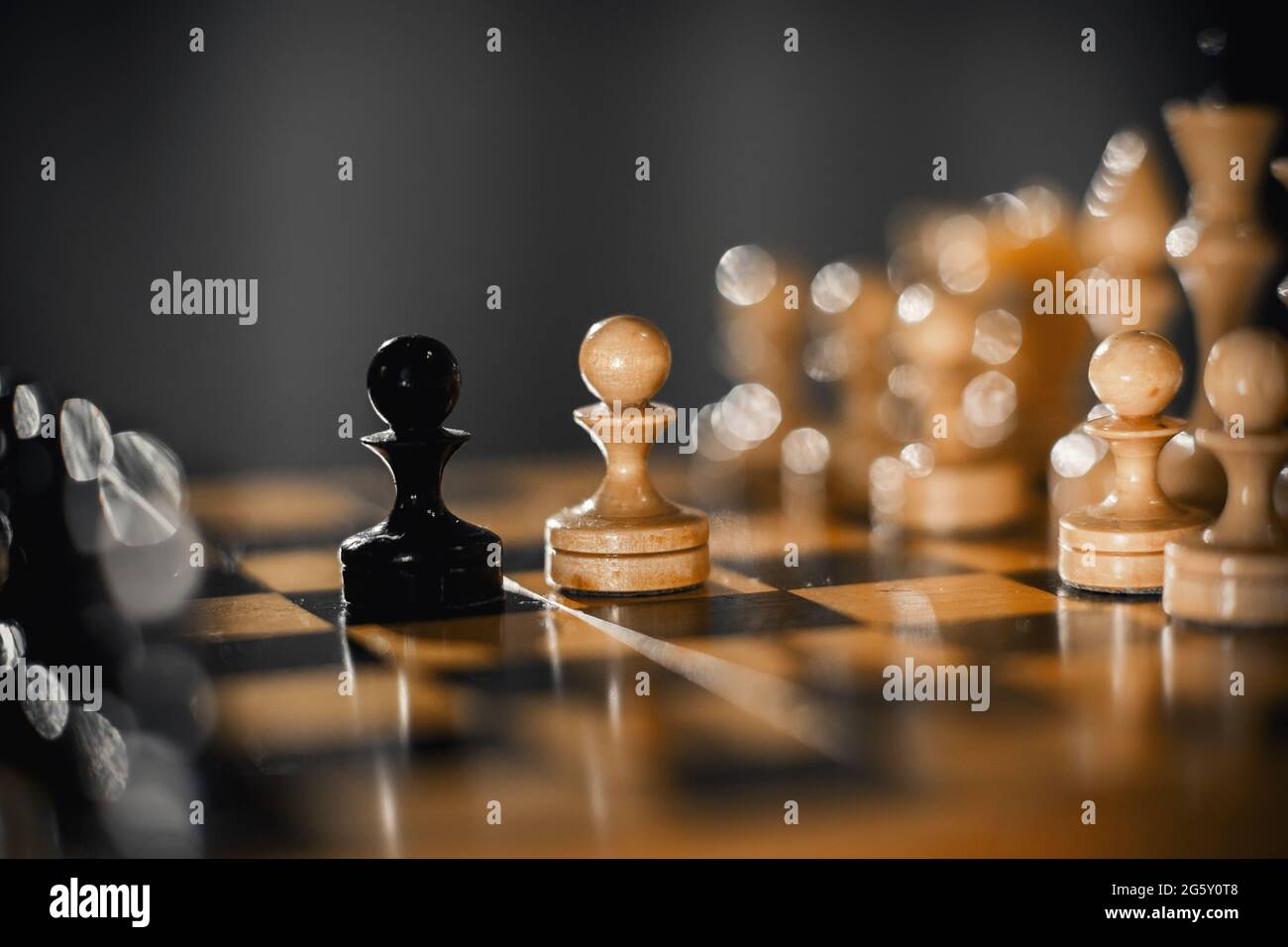 Queen and king chess pieces on white background Stock Photo - Alamy