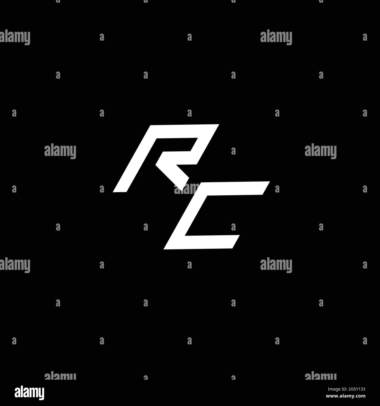 RC logo monogram with up to down style modern design template isolated ...