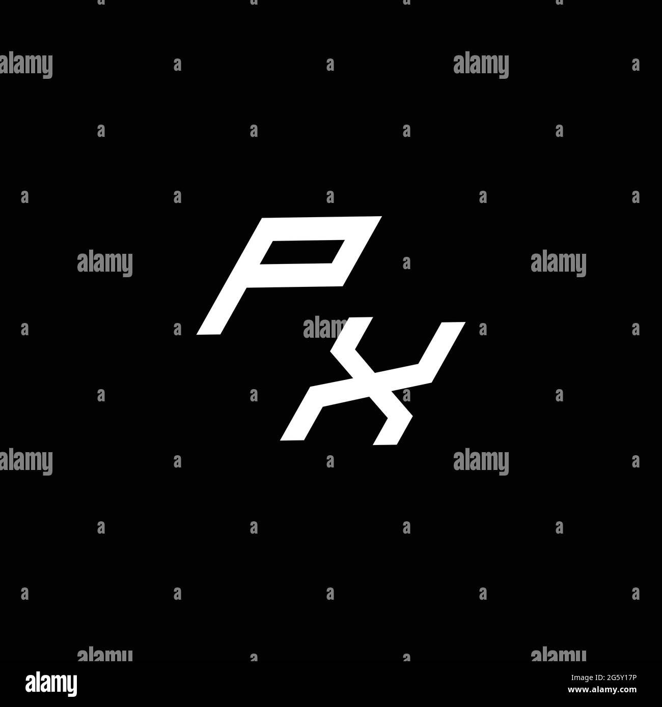 PX logo monogram with up to down style modern design template isolated ...