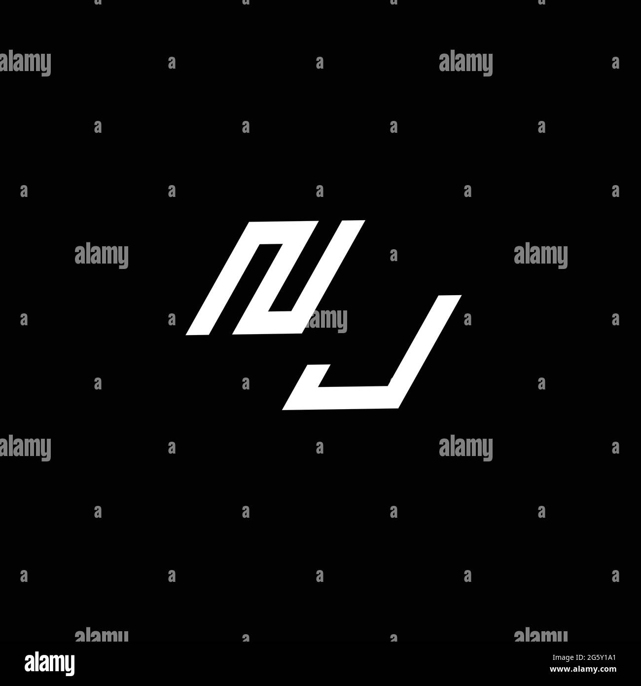 NJ logo monogram with up to down style modern design template isolated ...