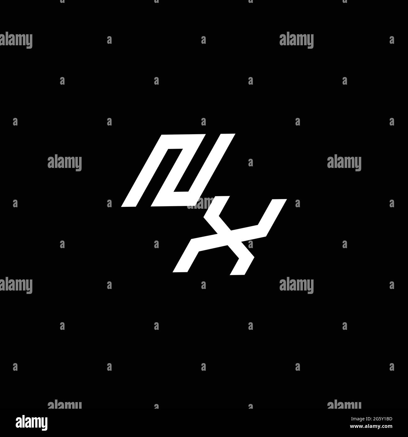 NX logo monogram with up to down style modern design template isolated ...