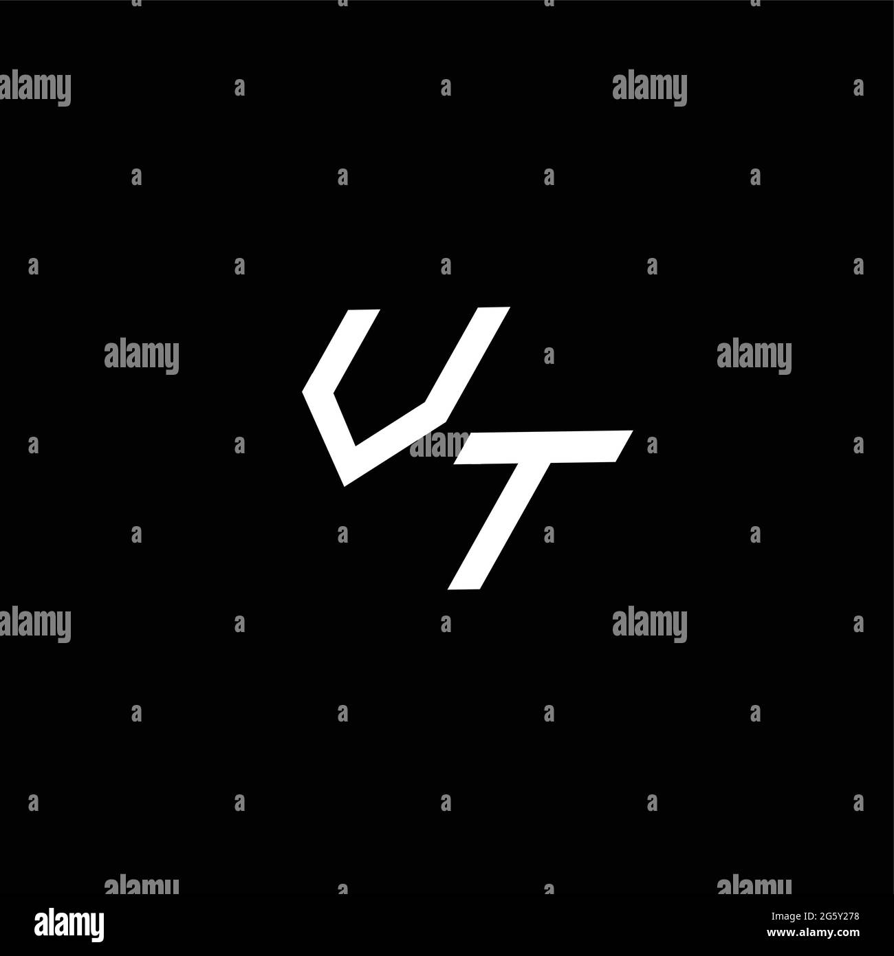 VT logo monogram with up to down style modern design template isolated on black background Stock Vector