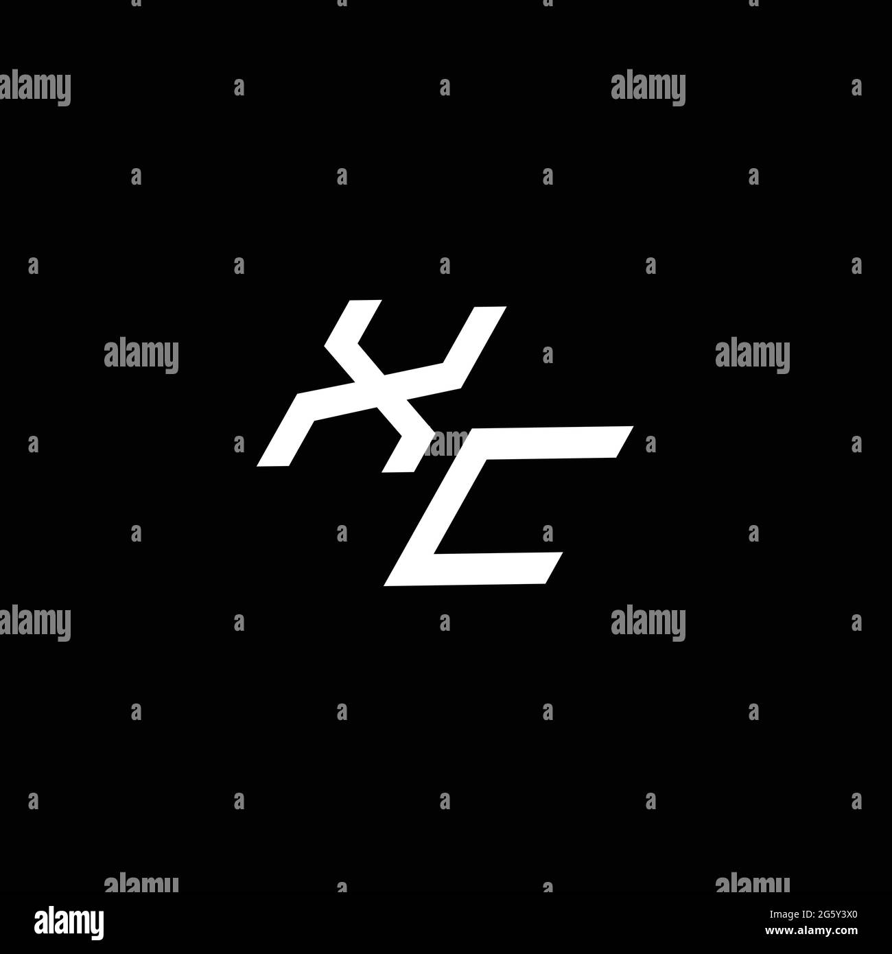 XC logo monogram with up to down style modern design template isolated ...