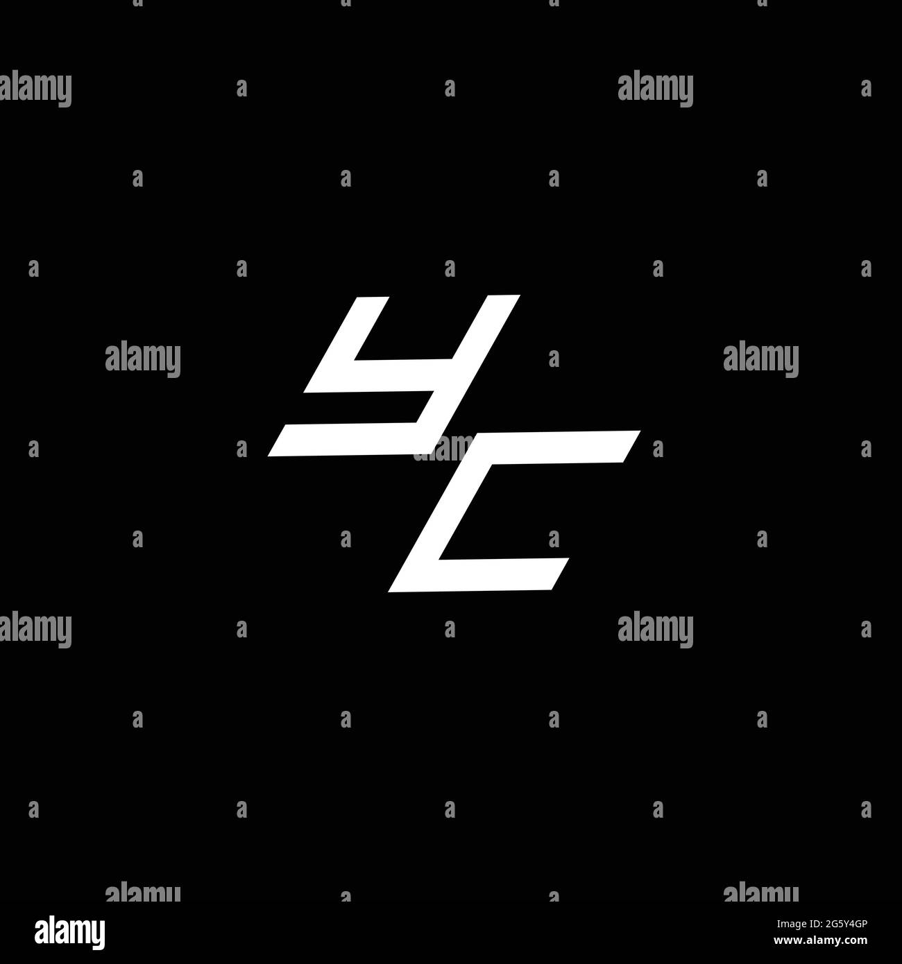 YC logo monogram with up to down style modern design template isolated ...