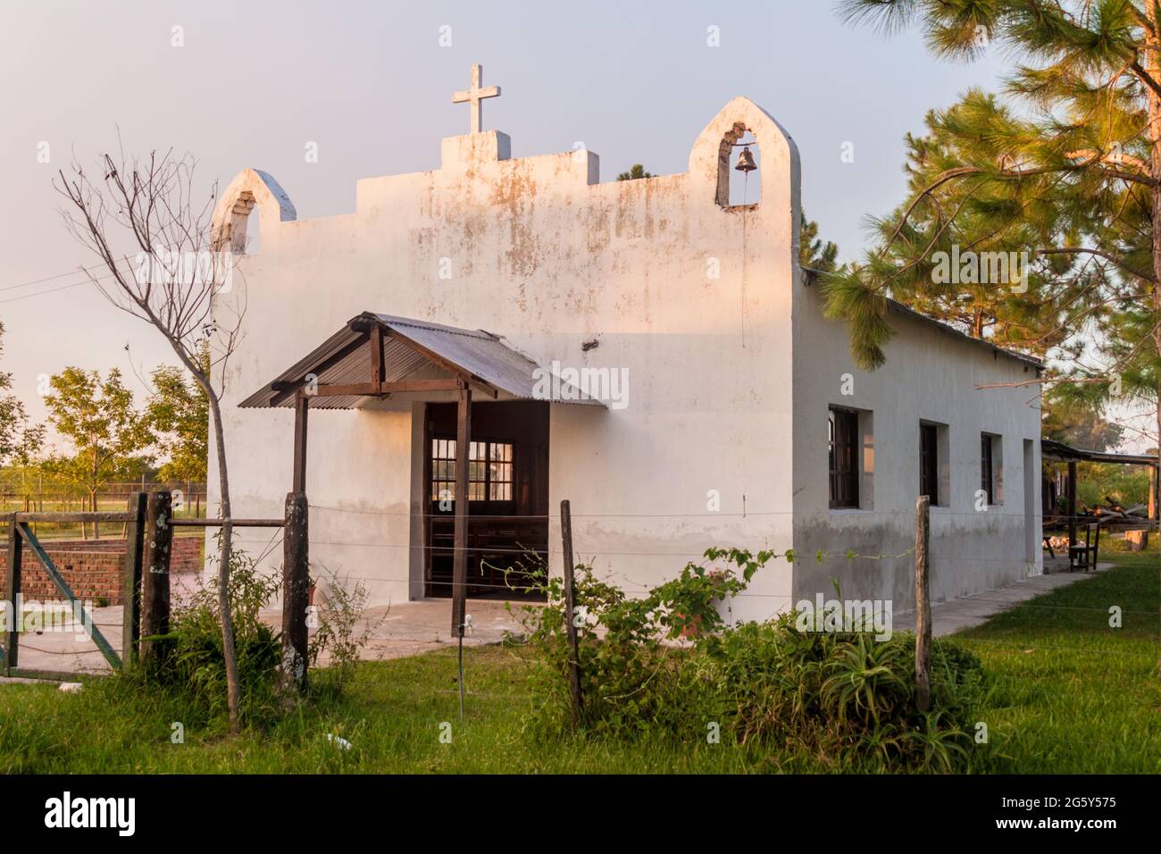 Church in Colonia Carlos Pellegrini in Esteros del Ibera, Argentina Stock Photo