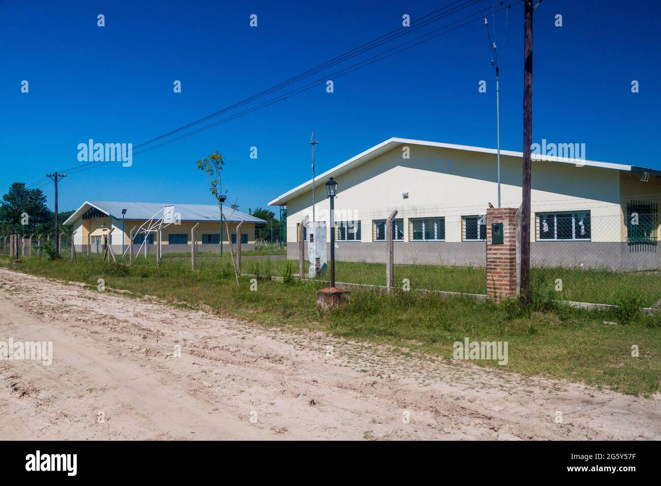 School in Colonia Carlos Pellegrini in Esteros del Ibera, Argentina Stock Photo