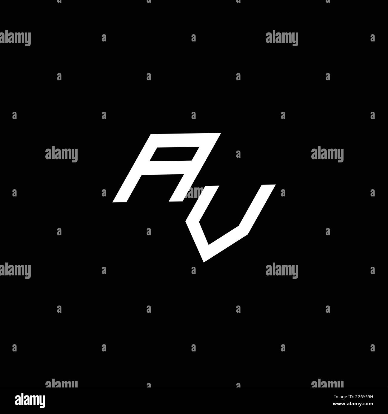 AV logo monogram with up to down style modern design template isolated on black background Stock Vector