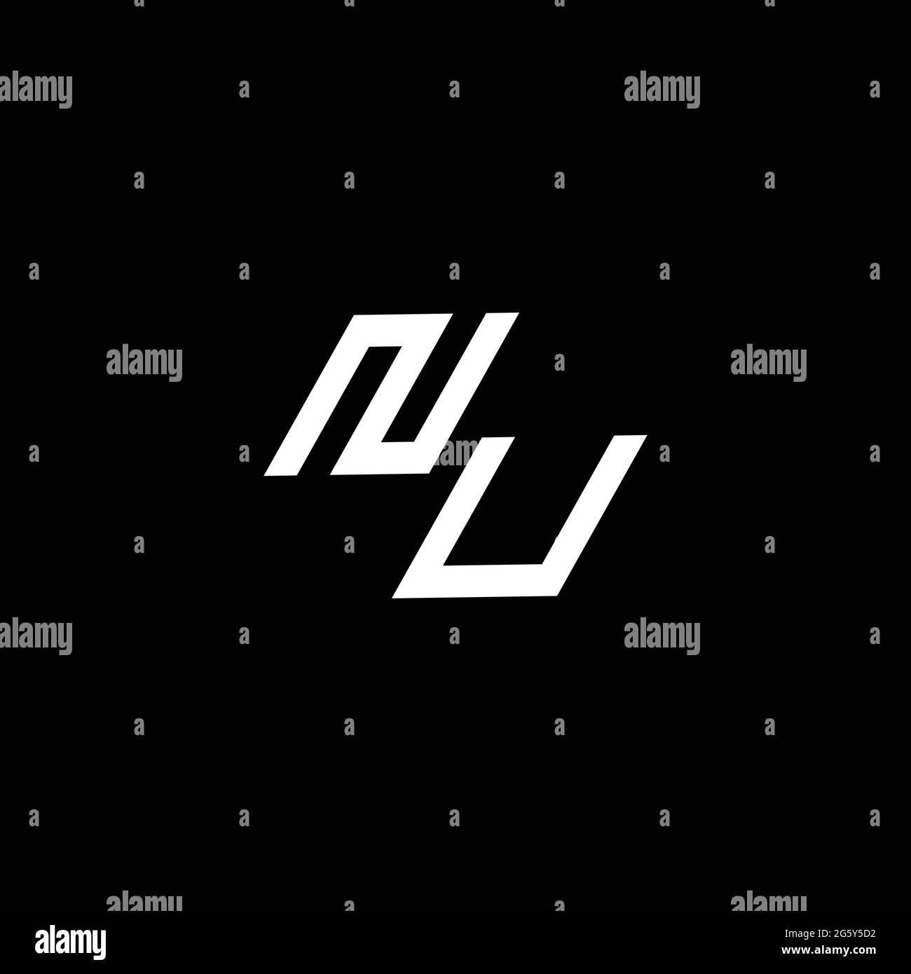 NU logo monogram with up to down style modern design template isolated ...