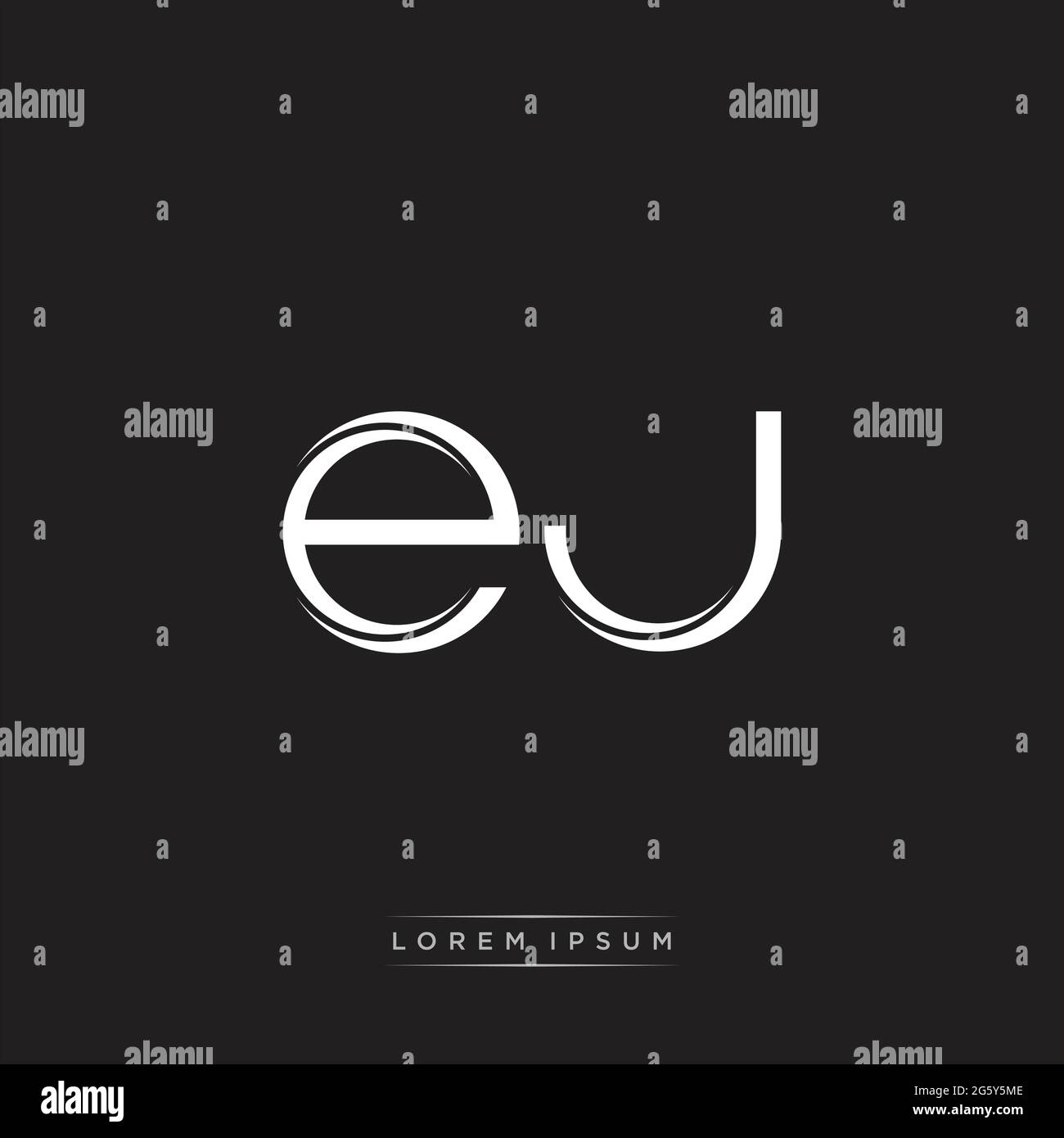 Initial Letter Split Lowercase Logo Modern Monogram Template Isolated on Black White colors with vector 10 Stock Vector