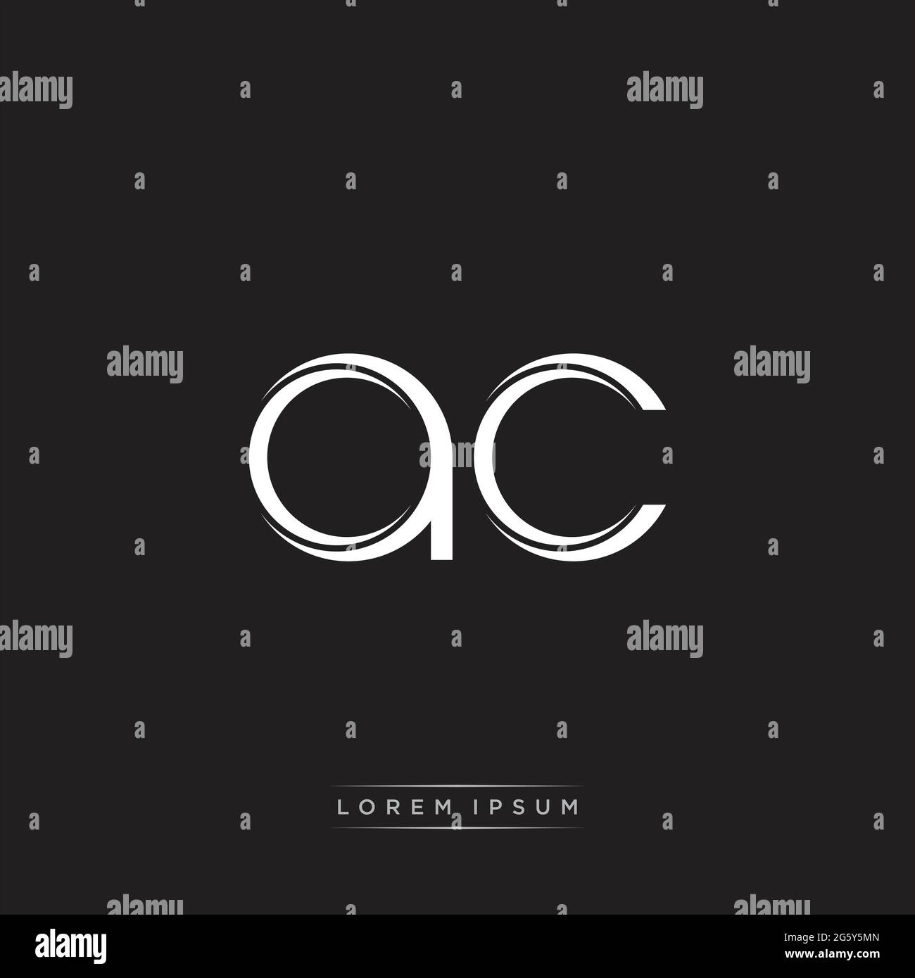 Initial Letter Split Lowercase Logo Modern Monogram Template Isolated on Black White colors with vector 10 Stock Vector