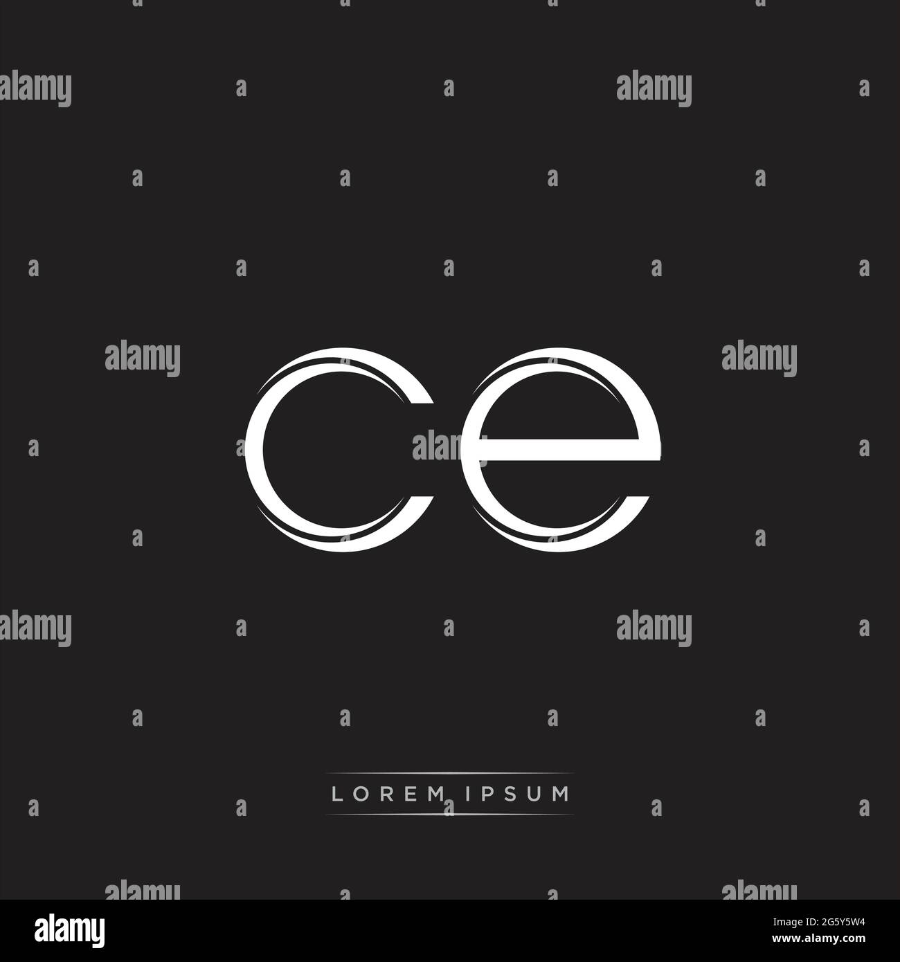 Initial Letter Split Lowercase Logo Modern Monogram Template Isolated on Black White colors with vector 10 Stock Vector