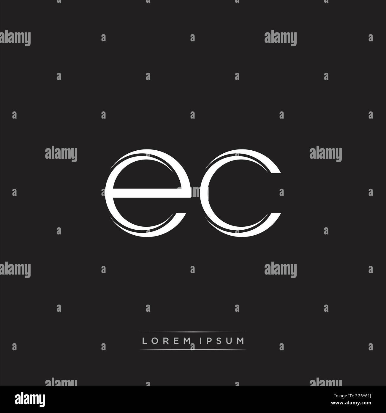 Initial Letter Split Lowercase Logo Modern Monogram Template Isolated on Black White colors with vector 10 Stock Vector