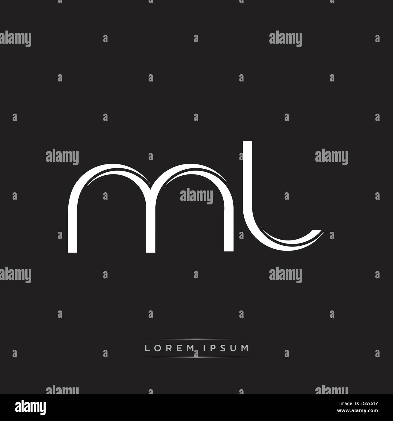 Initial Letter Split Lowercase Logo Modern Monogram Template Isolated on Black White colors with vector 10 Stock Vector