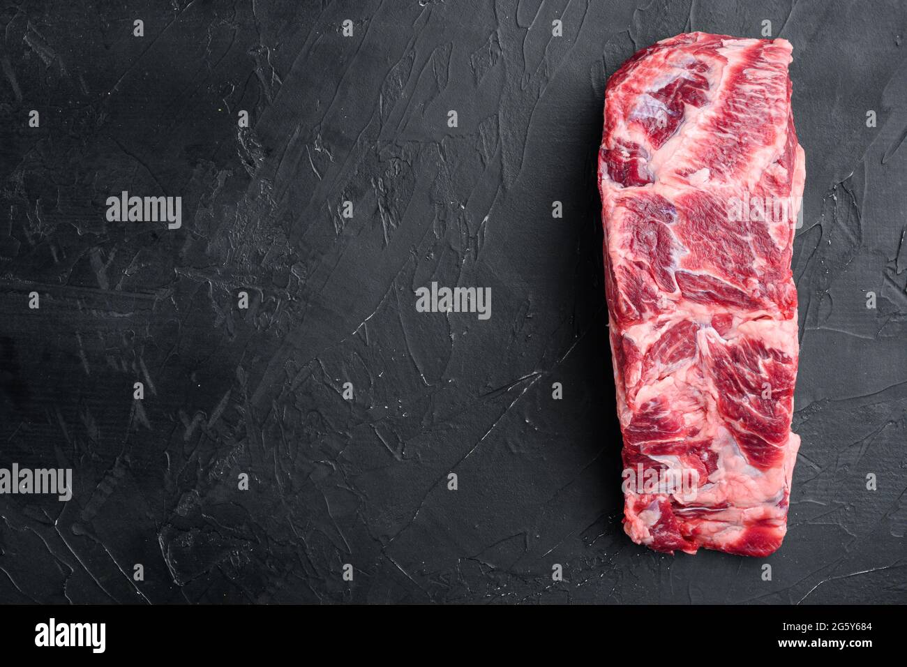 Scotch Fillet whole cut, marbled beef rib eye top choice meat set, on