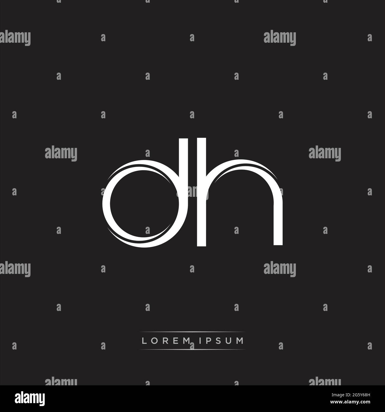 Initial Letter Split Lowercase Logo Modern Monogram Template Isolated on Black White colors with vector 10 Stock Vector
