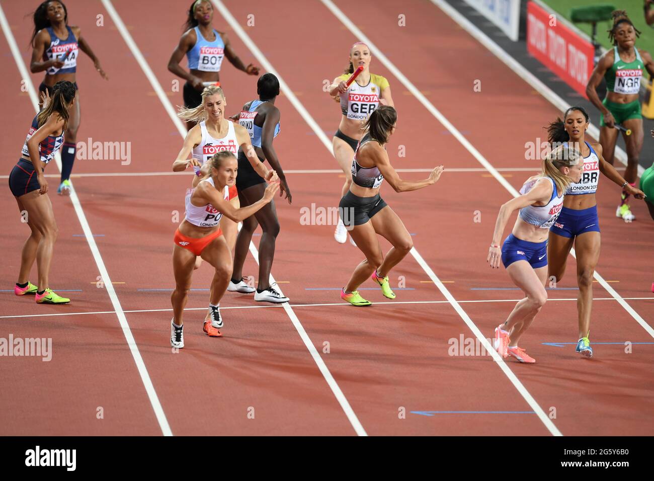 4x400 relay women. IAAF World Championships London 2017 Stock Photo Alamy