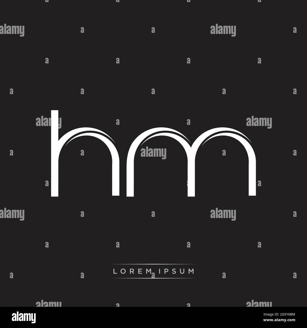 Initial Letter Split Lowercase Logo Modern Monogram Template Isolated on Black White colors with vector 10 Stock Vector