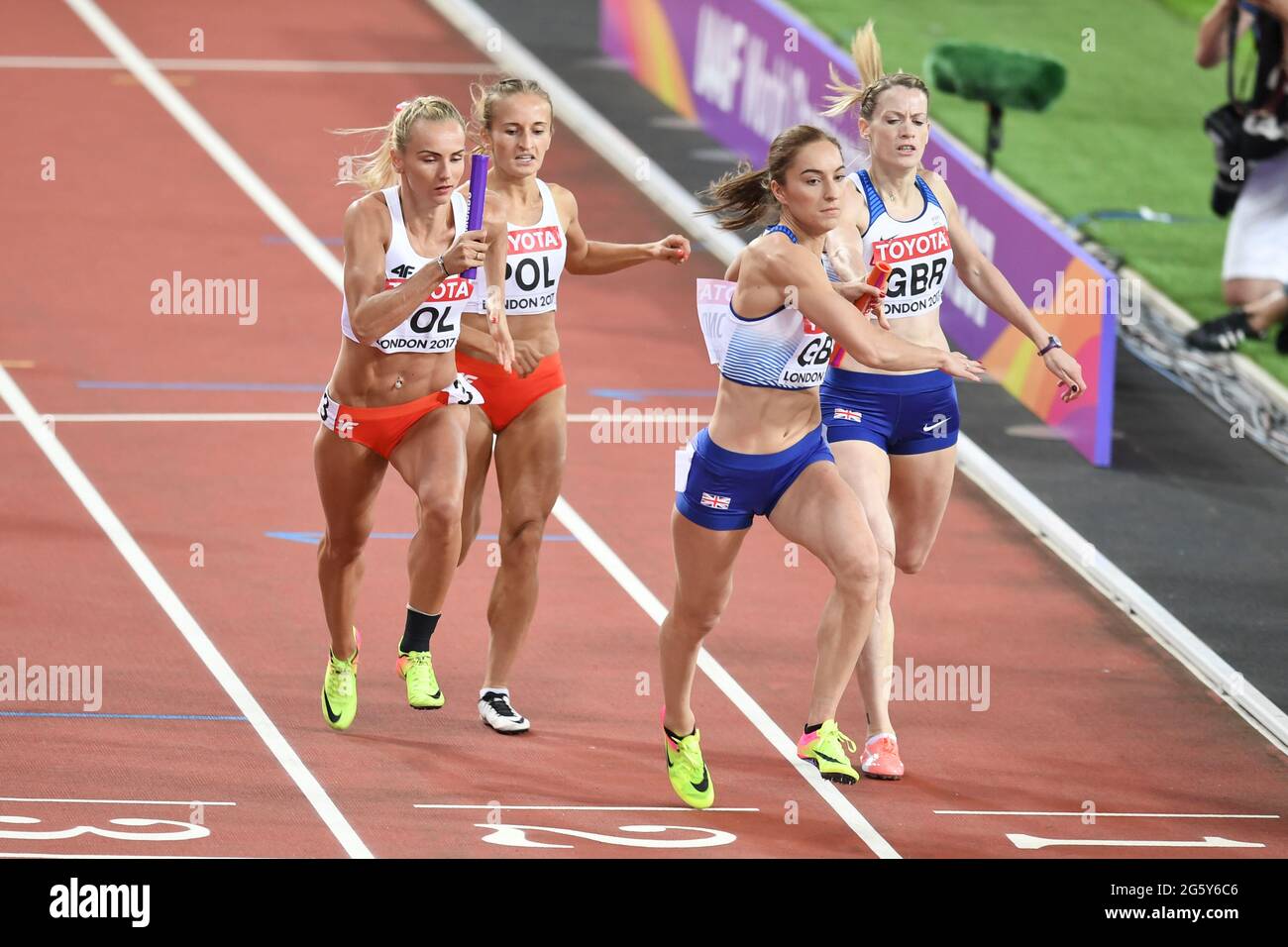4x400 relay women Great Britain (Silver medal) and Poland (Bronze