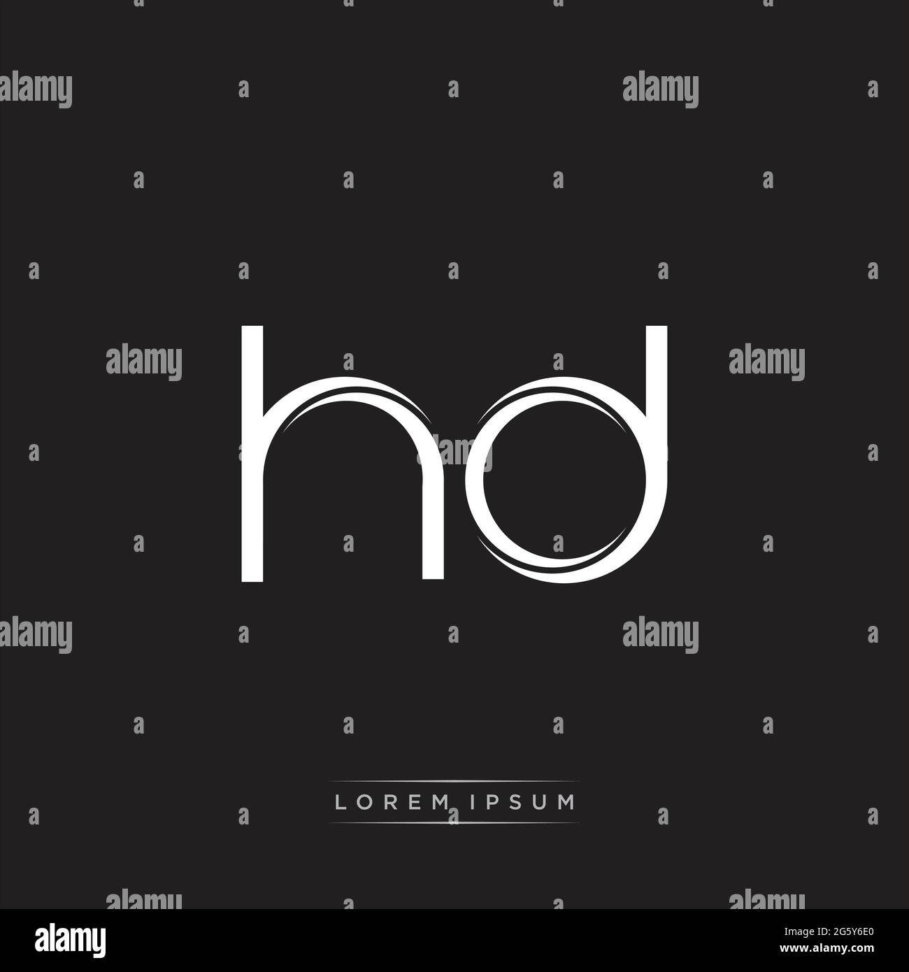 Initial Letter Split Lowercase Logo Modern Monogram Template Isolated on Black White colors with vector 10 Stock Vector