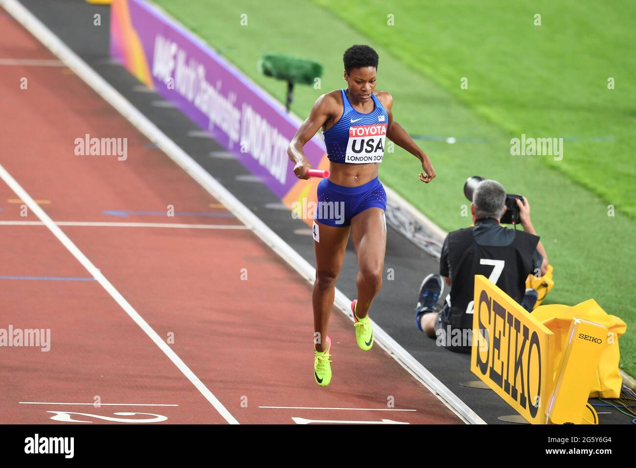 4x400 relay women: USA (gold medal), Phyllis Francis. IAAF World Championships London 2017 Stock Photo