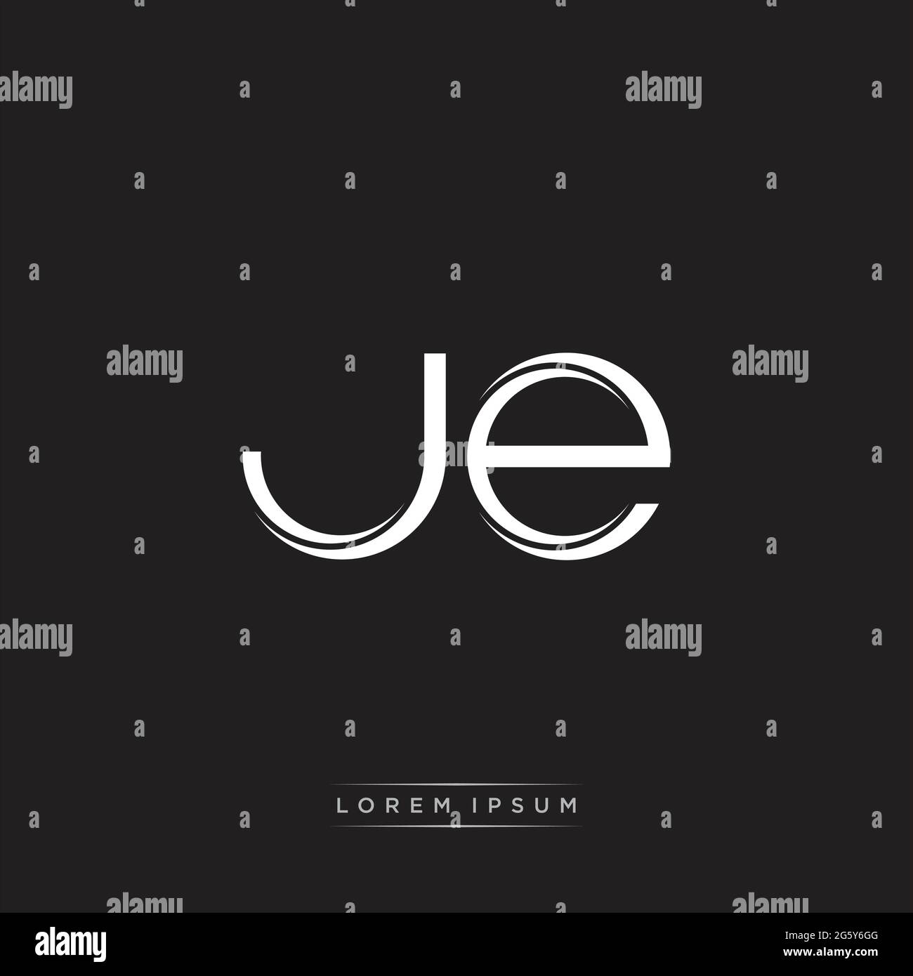 Initial Letter Split Lowercase Logo Modern Monogram Template Isolated on Black White colors with vector 10 Stock Vector