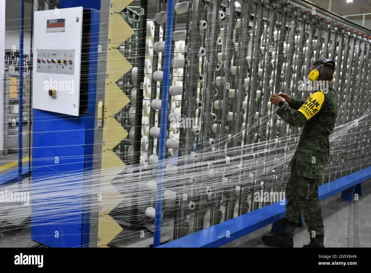 MEXICO CITY, MEXICO JUNE 15 A military manufactures uniforms for