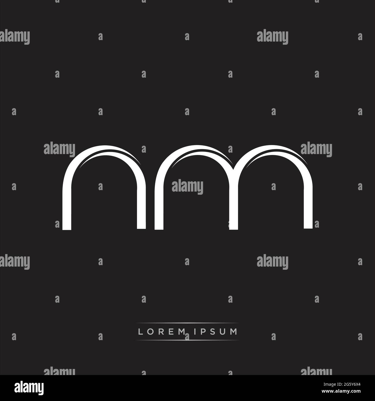 Initial Letter Split Lowercase Logo Modern Monogram Template Isolated on Black White colors with vector 10 Stock Vector