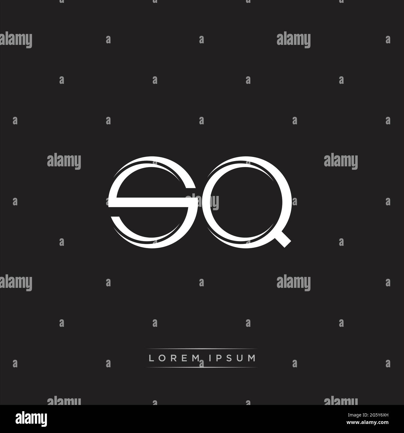 Initial Letter Split Lowercase Logo Modern Monogram Template Isolated on Black White colors with vector 10 Stock Vector