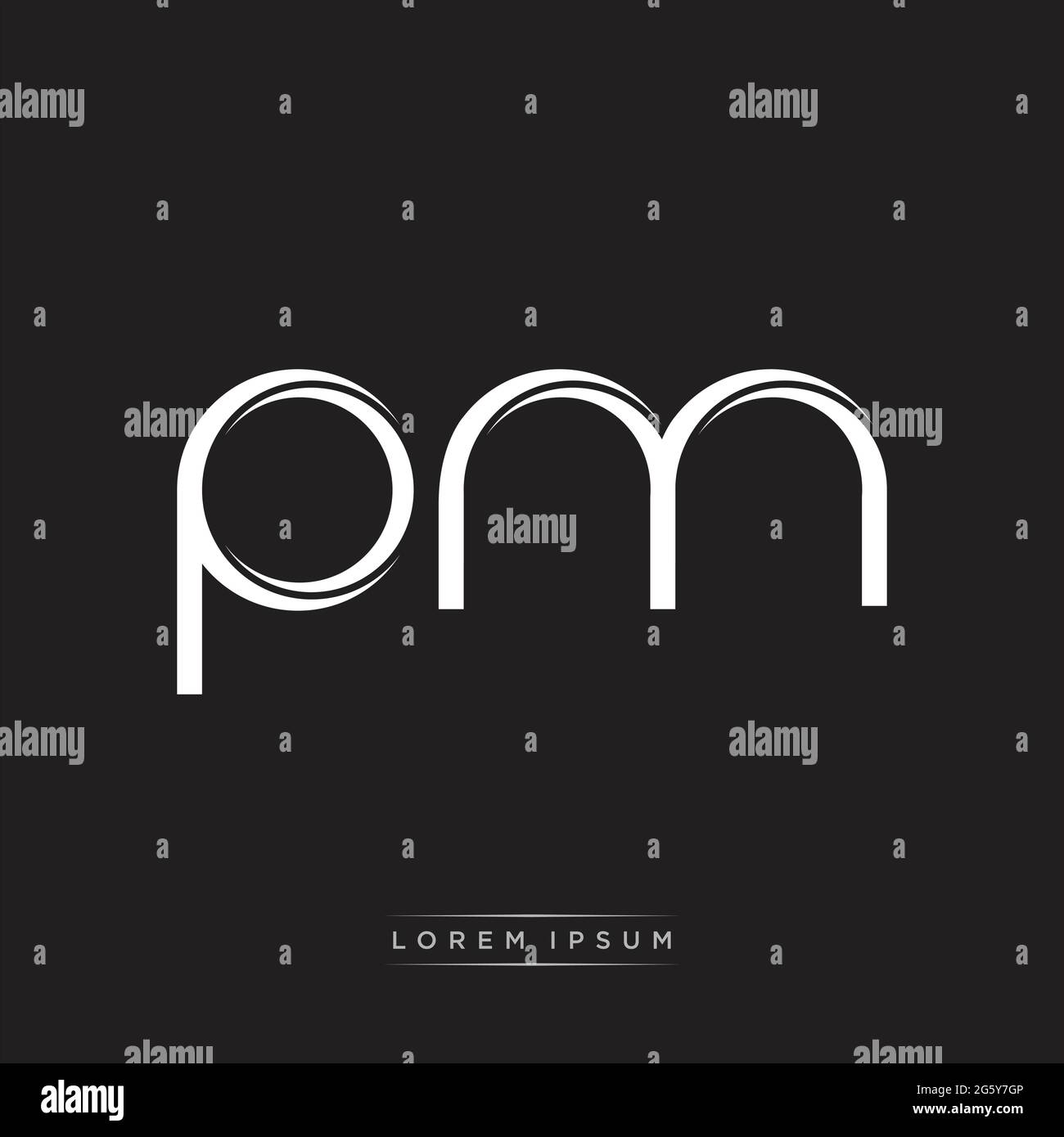 Initial Letter Split Lowercase Logo Modern Monogram Template Isolated on Black White colors with vector 10 Stock Vector
