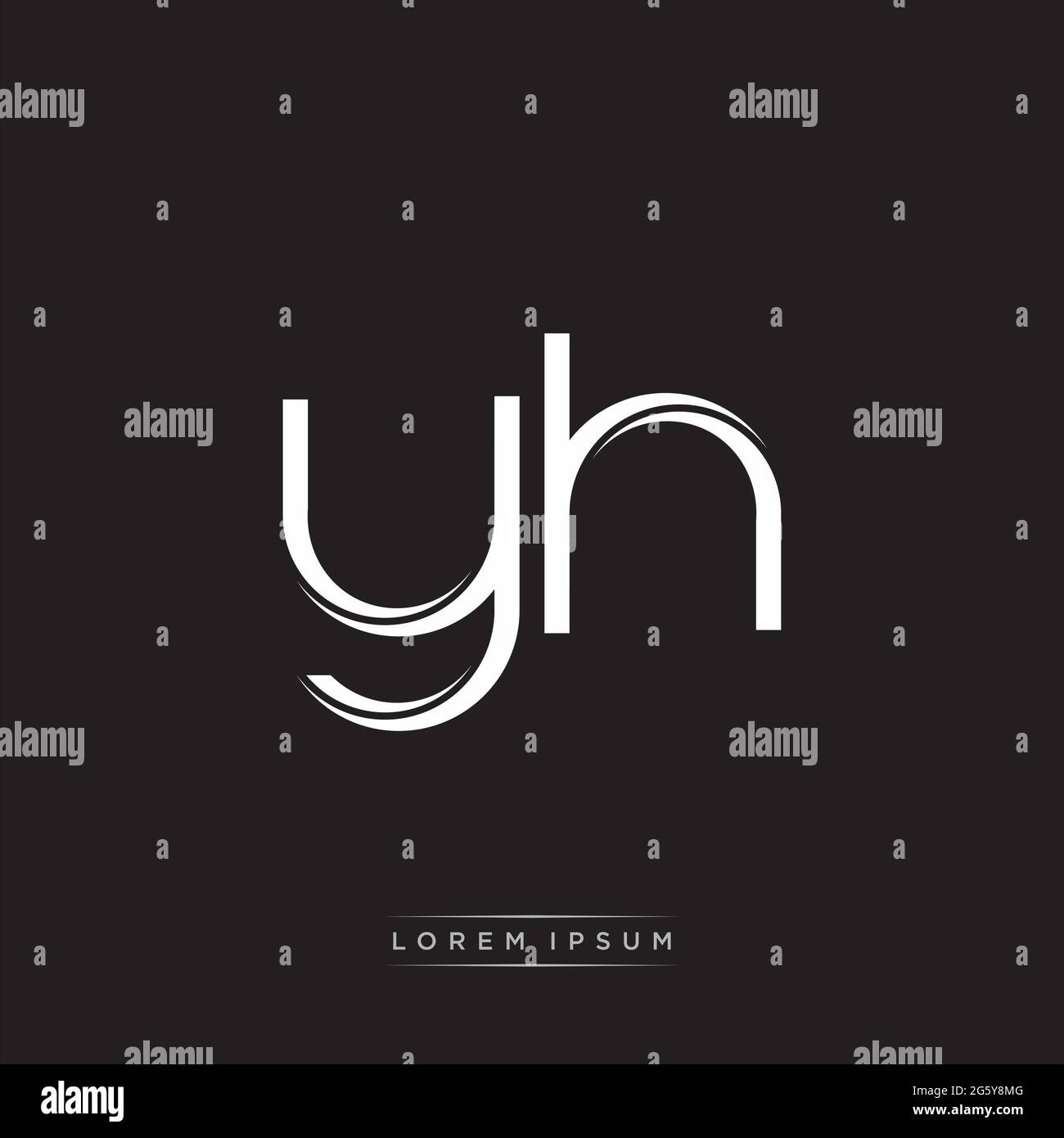 Initial Letter Split Lowercase Logo Modern Monogram Template Isolated on Black White colors with vector 10 Stock Vector