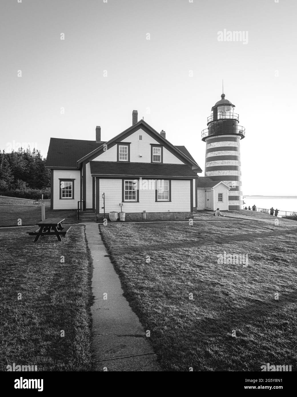 West quoddy head lighthouse Black and White Stock Photos & Images - Alamy