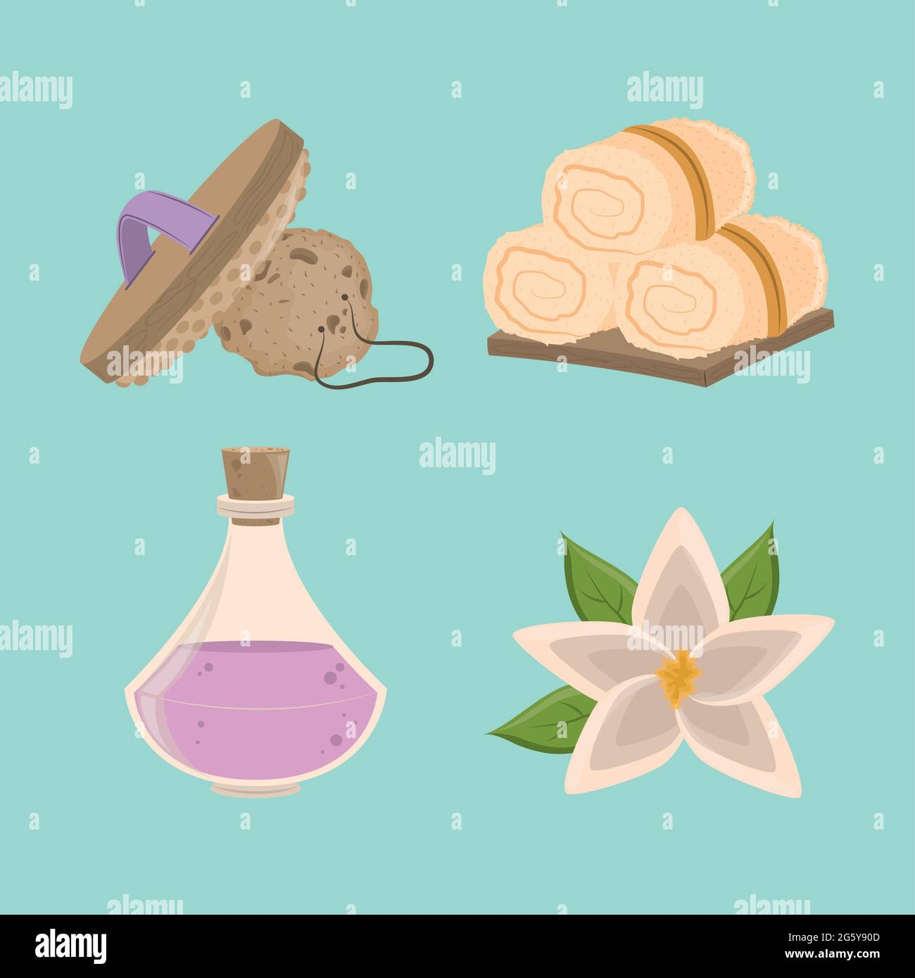 set icons spa Stock Vector
