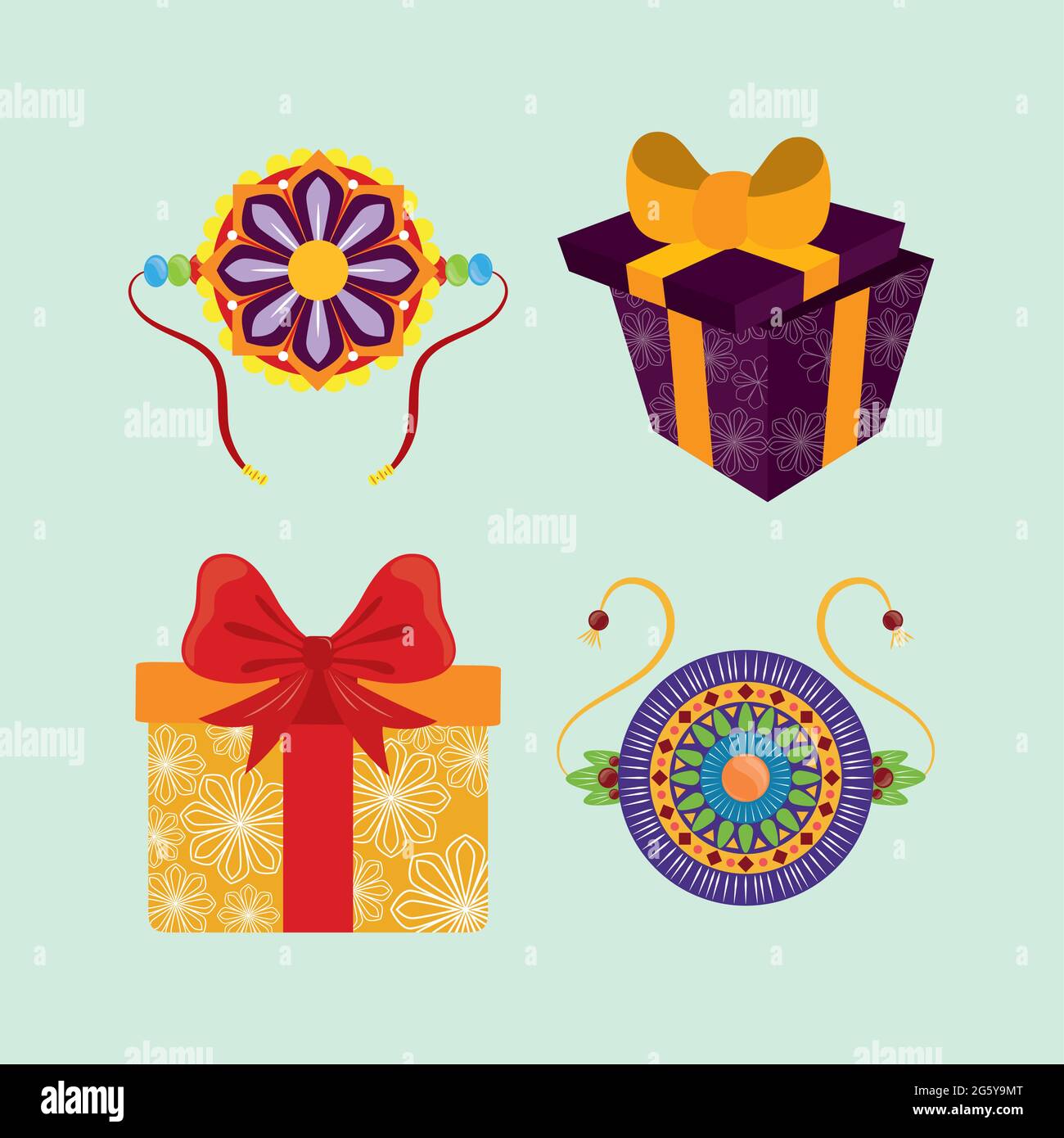 icons gift boxes and bracelets Stock Vector