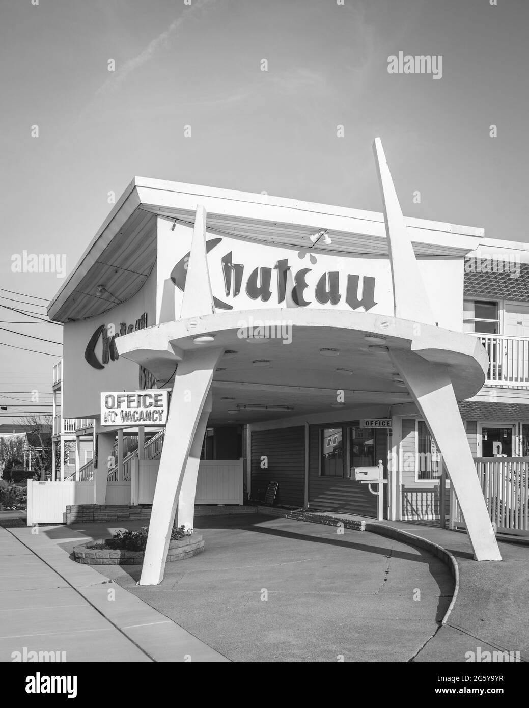 The Chateau Bleu Motel, in Wildwood, New Jersey Stock Photo