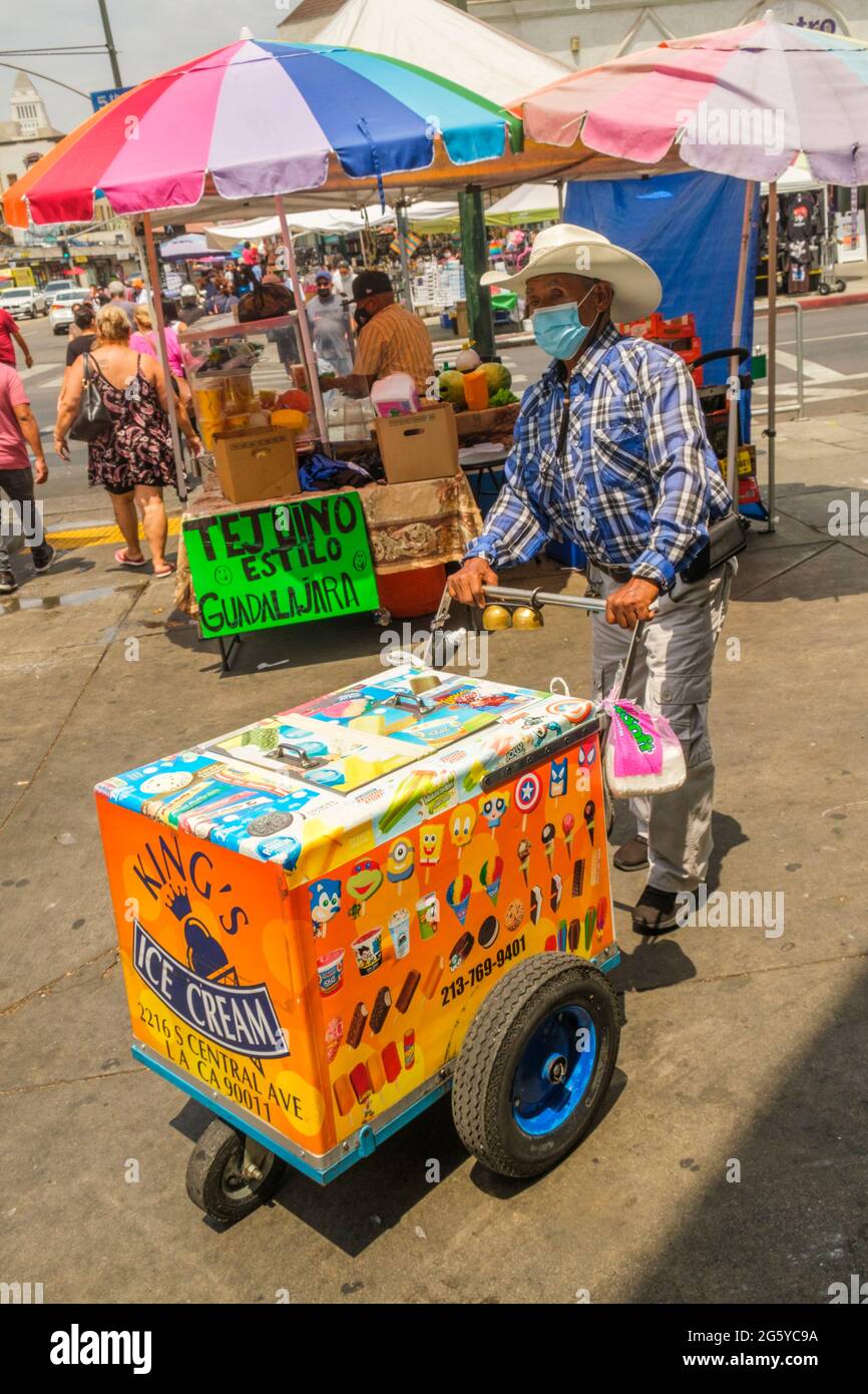 Ice Cream Vendor, Los Angeles Street, downtown Los Angeles, California
