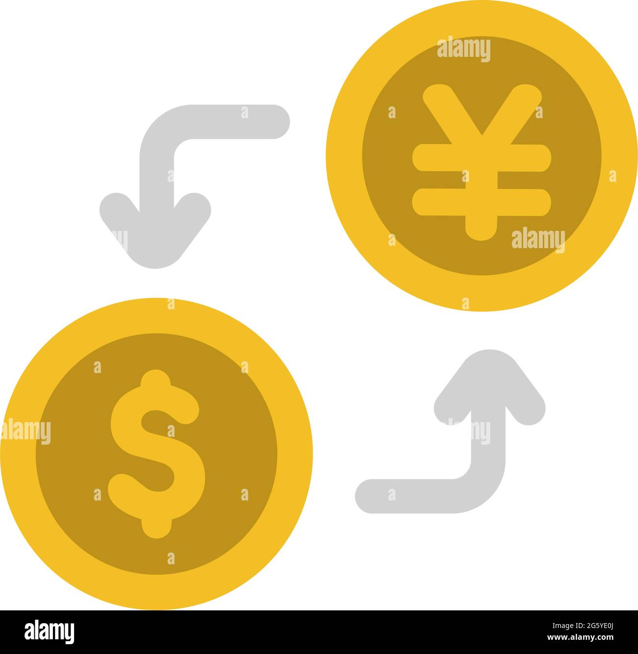 Money exchange ( Japanese yen and U.S. dollar ) vector icon ...