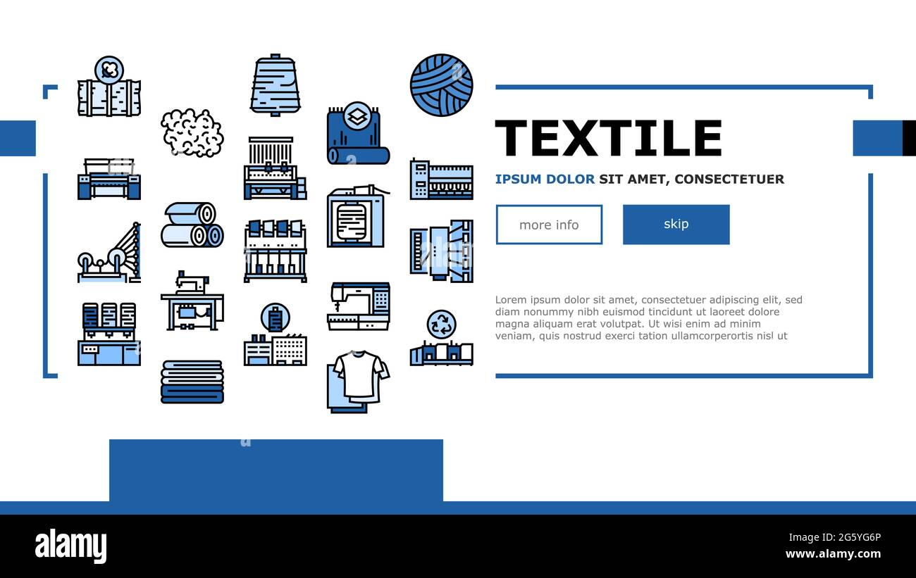 Textile Production Landing Header Vector Stock Vector Image & Art - Alamy