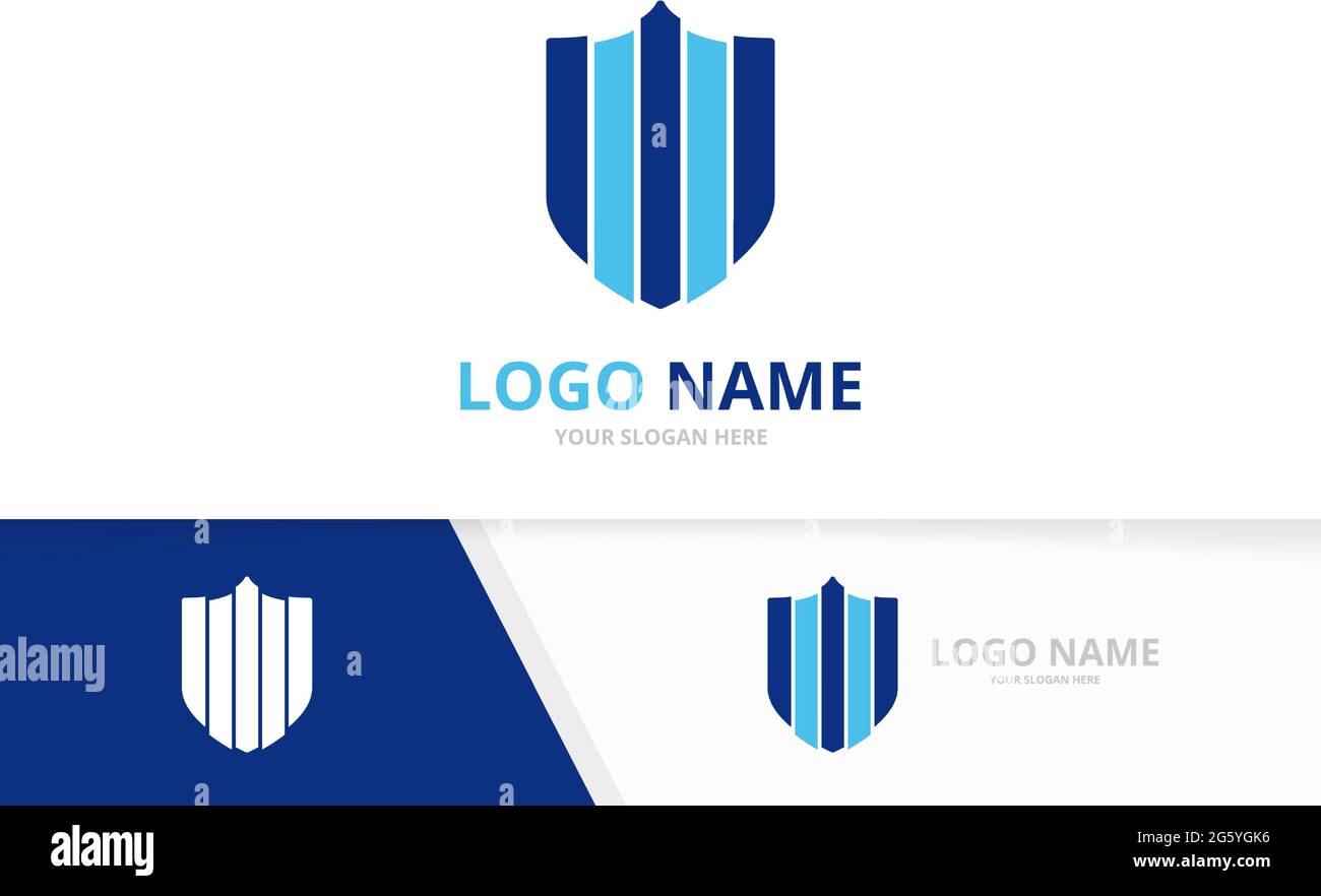 Protection guard logotype. Cyber shield logo design template Stock