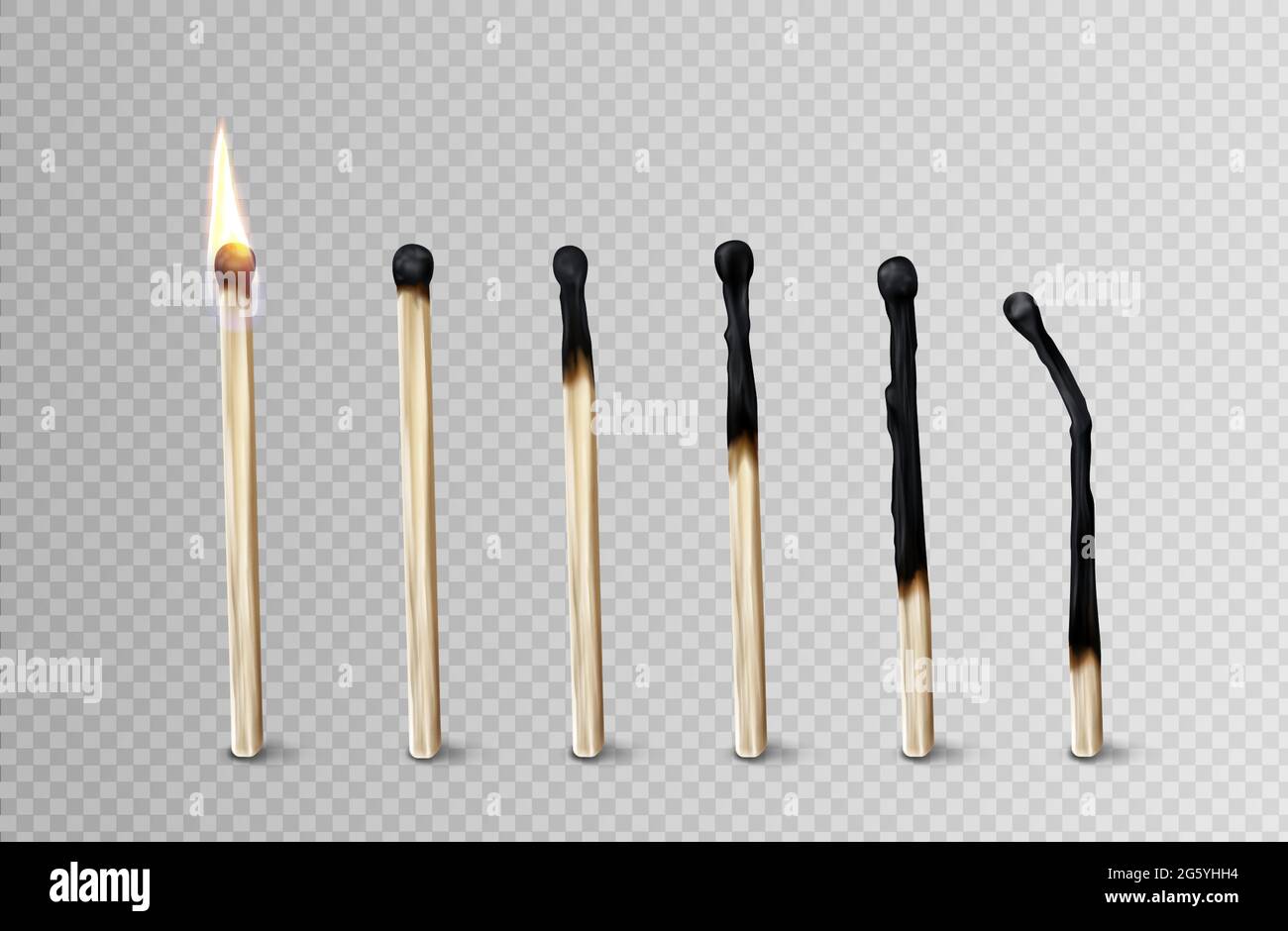 Row matchsticks burning Stock Vector Images Alamy