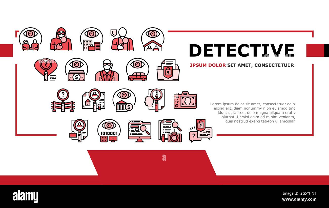 Private Detective Landing Header Vector Stock Vector Image & Art - Alamy