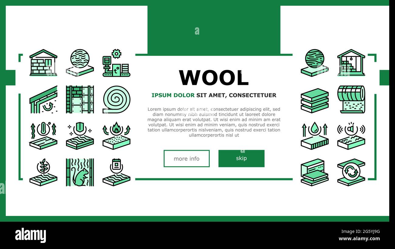 Mineral Wool Material Landing Header Vector Stock Vector Image & Art ...