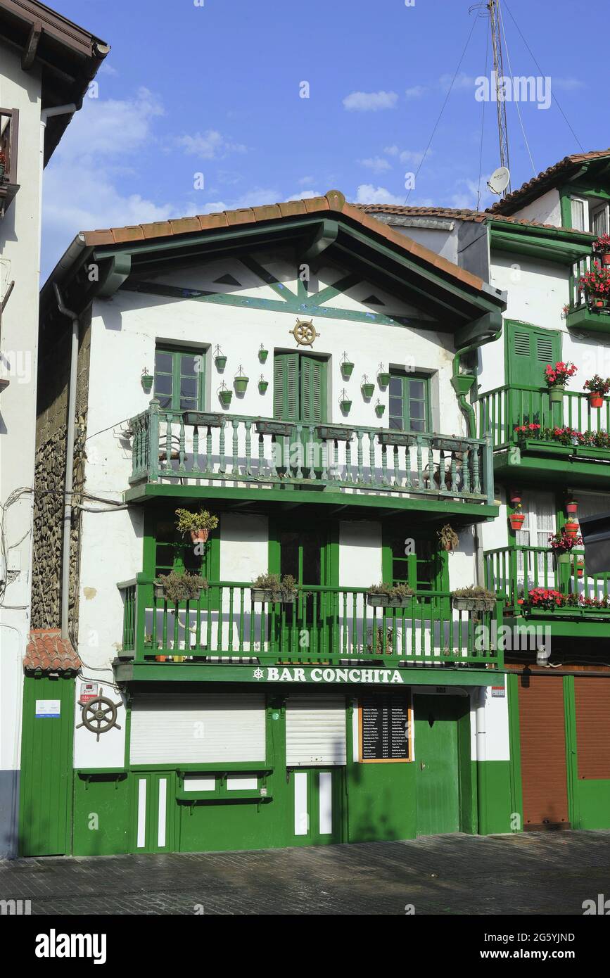 Traditional houses.Fuenterrabia (Hondarribia).Vasque Country.Spain