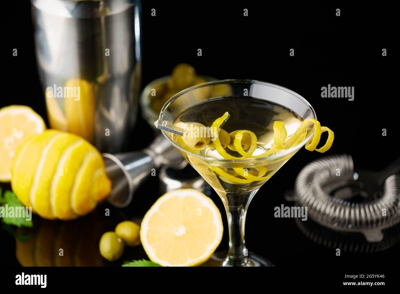 Martini vermouth drink isolated on black background Stock Photo Alamy