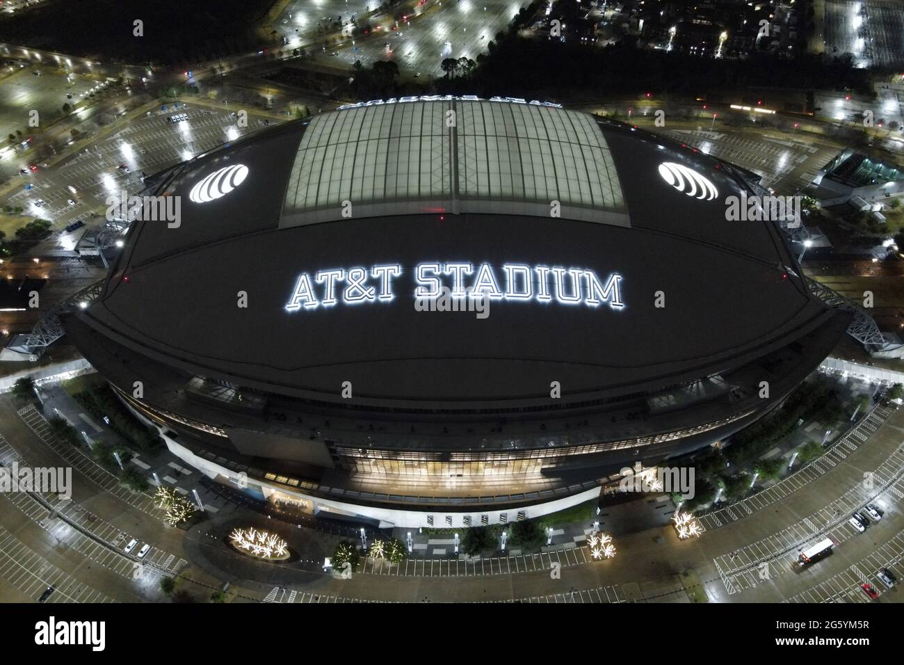 An aerial view of AT&T Stadium, Friday, Jan. 1, 2021, in Arlington, Tex ...