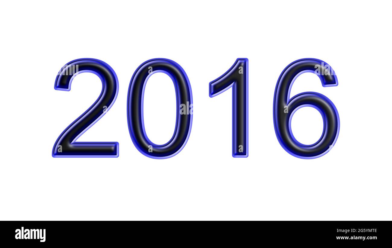 blue 2016 number 3d effect white background Stock Photo - Alamy